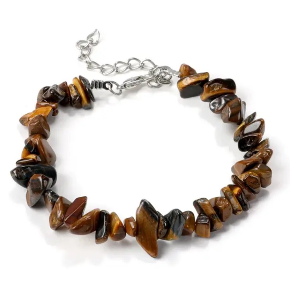 NEW Womens Tiger Stone Crystal Natural Stone Bracelet